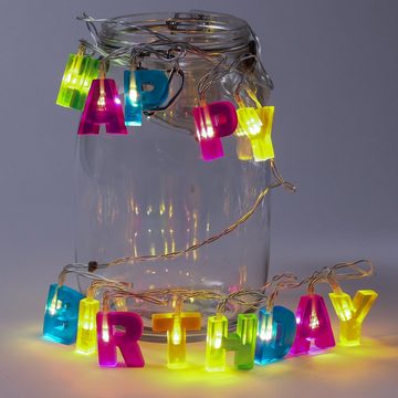 MARELIDA LED-Lichterkette LED Lichterkette HAPPY BIRTHDAY Geburtstagskette bunt leuchtend, 13-flammig