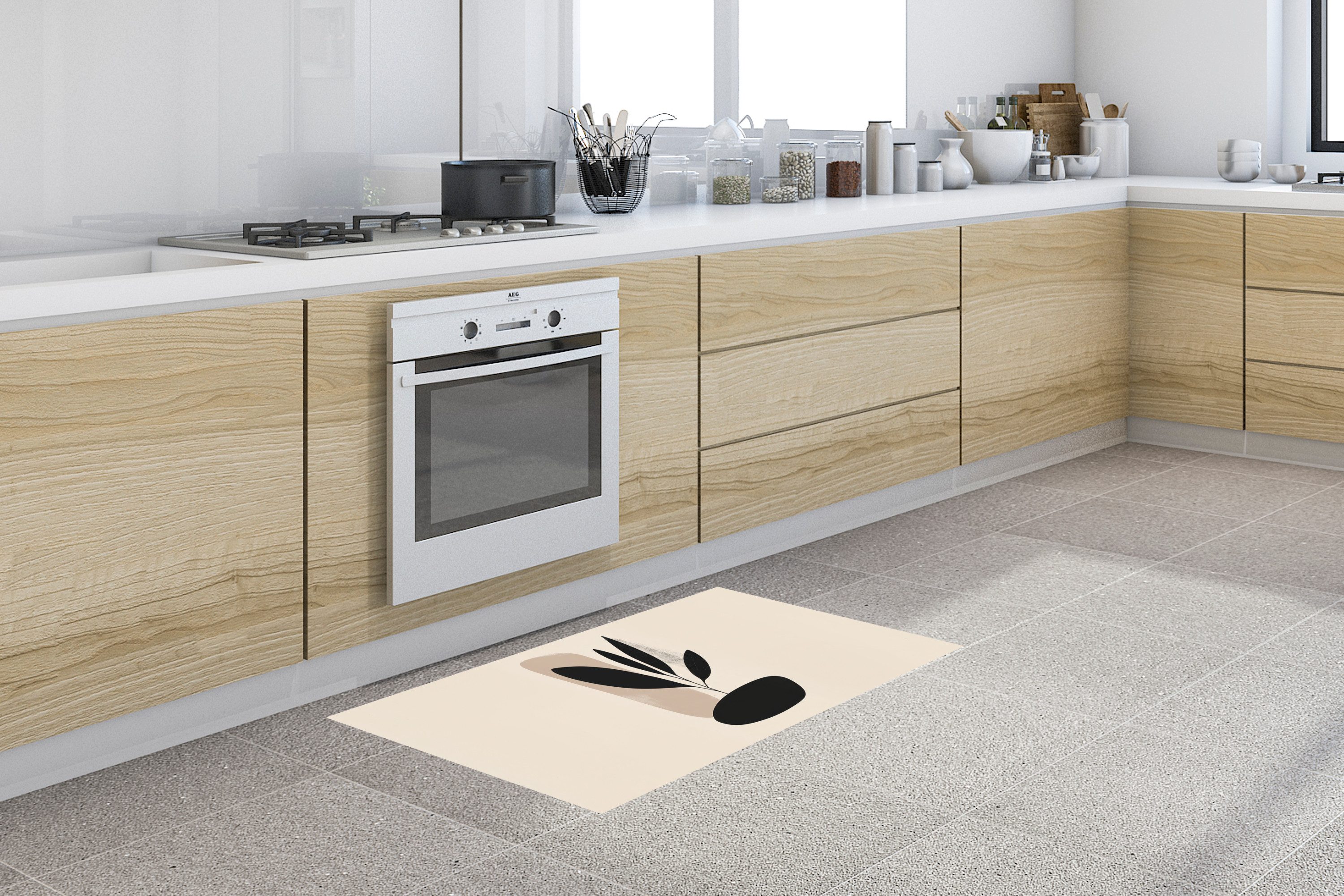 MuchoWow Küchenläufer Pflanze - Beige - günstig online kaufen