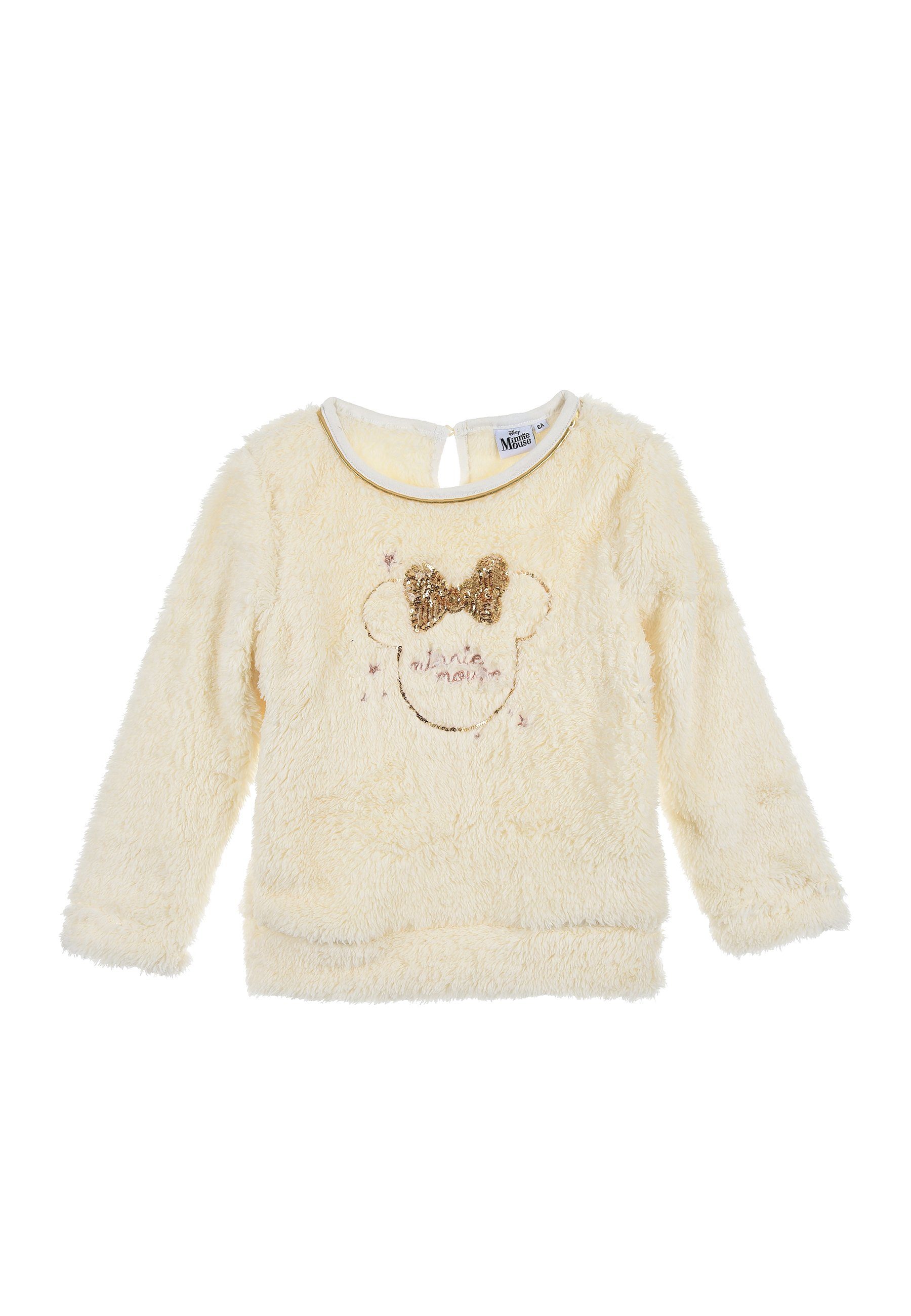 Disney Minnie Mouse Sweatshirt Kinder Mädchen Fleece Pullover Sweater mit Pailletten Mini Maus