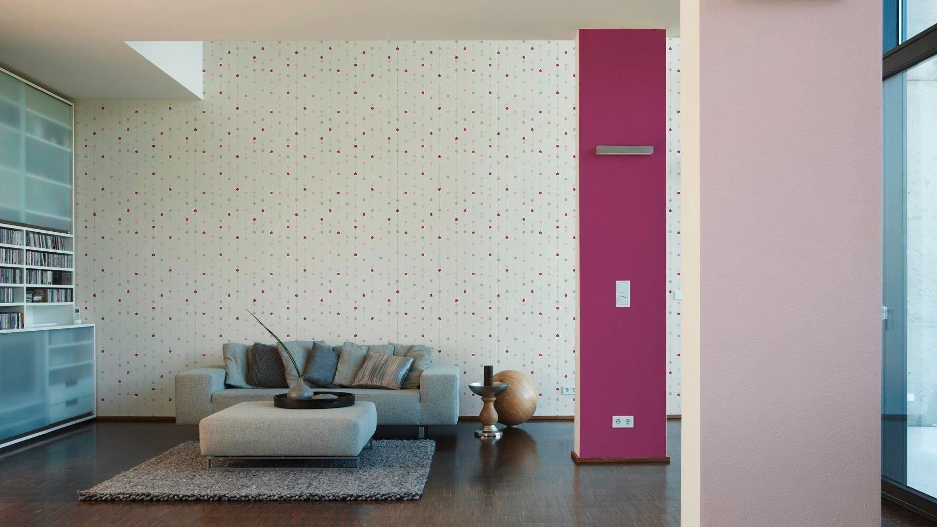 living walls Vliestapete Life, leicht strukturiert, geometrisch, gepunktet, grafisch, Modern Tapete Natur Tapeten Wohnzimmer Schlafzimmer Design Wandtapete