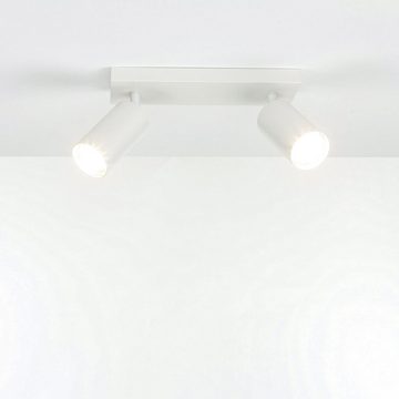 Licht-Erlebnisse Deckenstrahler LEO, ohne Leuchtmittel, 2-flammig GU10 Weiß Wohnzimmer Metall LEO