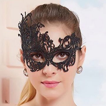 PRECORN Verkleidungsmaske Venezianische Spitzenmasken Schwarze Augenmasken Karneval Halloween