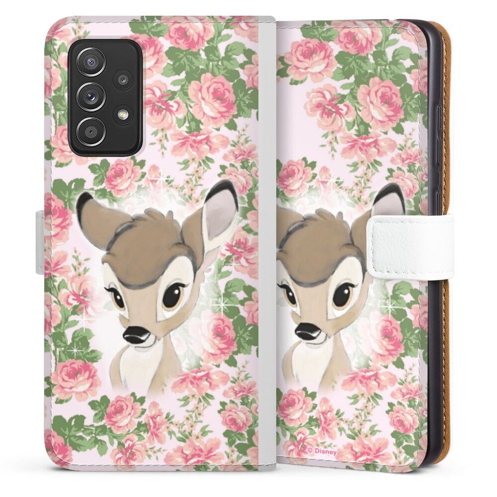 DeinDesign Handyhülle Bambi Disney Offizielles Lizenzprodukt Bambi Flower Child, Samsung Galaxy A52 5G Hülle Handy Flip Case Wallet Cover
