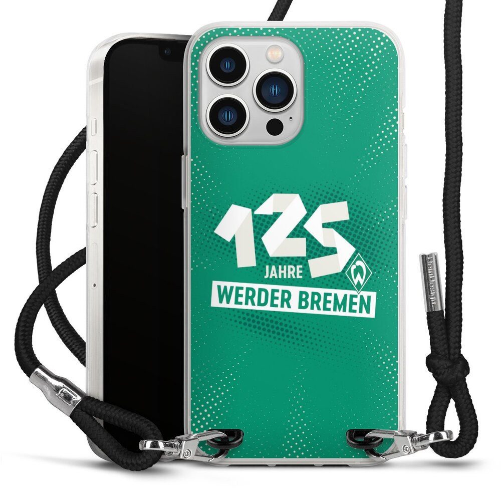 DeinDesign Handyhülle 125 Jahre Werder Bremen Offizielles Lizenzprodukt, Apple iPhone 13 Pro Handykette Hülle mit Band Case zum Umhängen