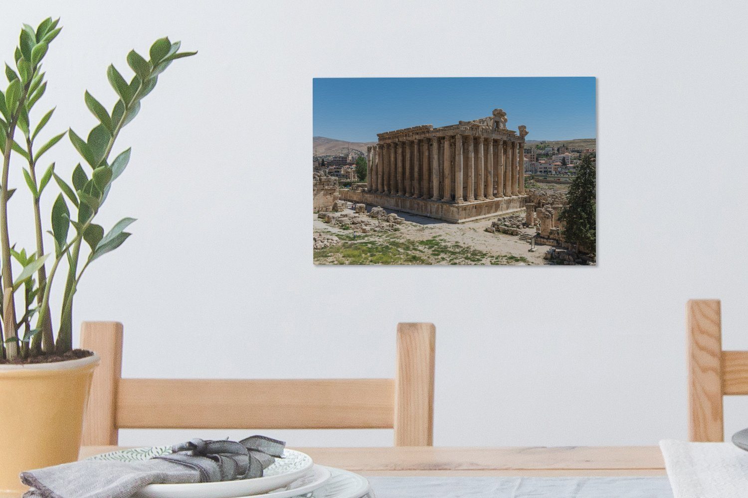 römische OneMillionCanvasses® Der Wandbild Leinwandbilder, St), Wanddeko, 30x20 cm Tempel Leinwandbild Aufhängefertig, des Bacchus, (1