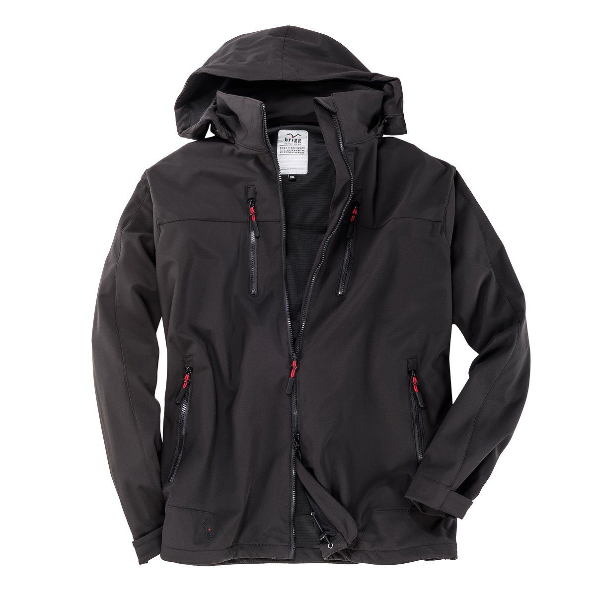 Brigg Softshelljacke Brigg Übergrößen Stretch-Softshelljacke schwarz günstig online kaufen