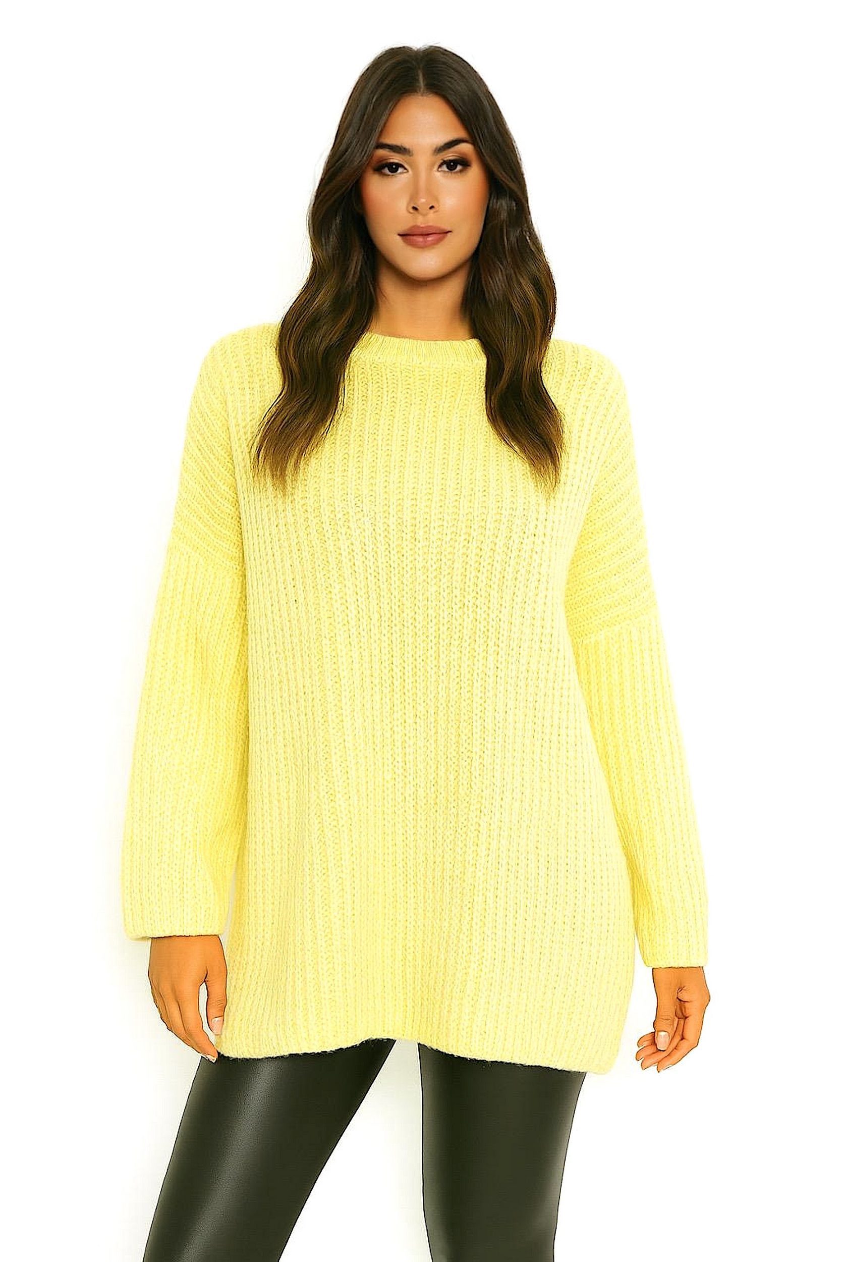 Worldclassca Longpullover WORLDCLASSCA Damen Oversize Strickpulllover Dick Lang Pulli Winter Neue Kollektion - Stilvolle und gemütliche Strickmode für Damen