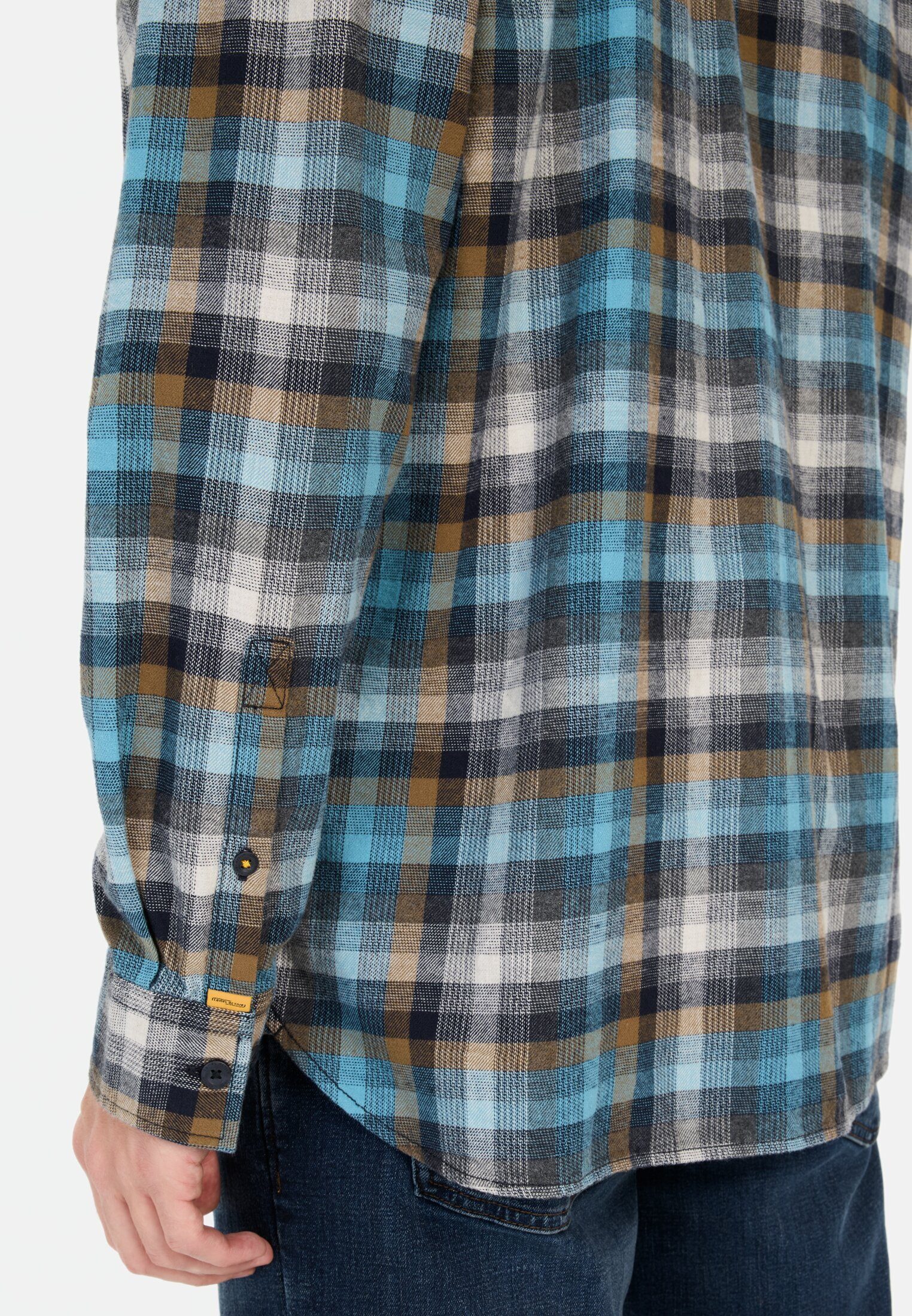 camel active Langarmhemd mit Karomuster Langarm Button-Down Button-Down
