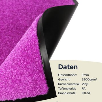 Fußmatte CLEAN, Waschbar, 13 Farben, 6 Größen, 100% Polyamid, Primaflor-Ideen in Textil, rechteckig, Höhe: 80 mm