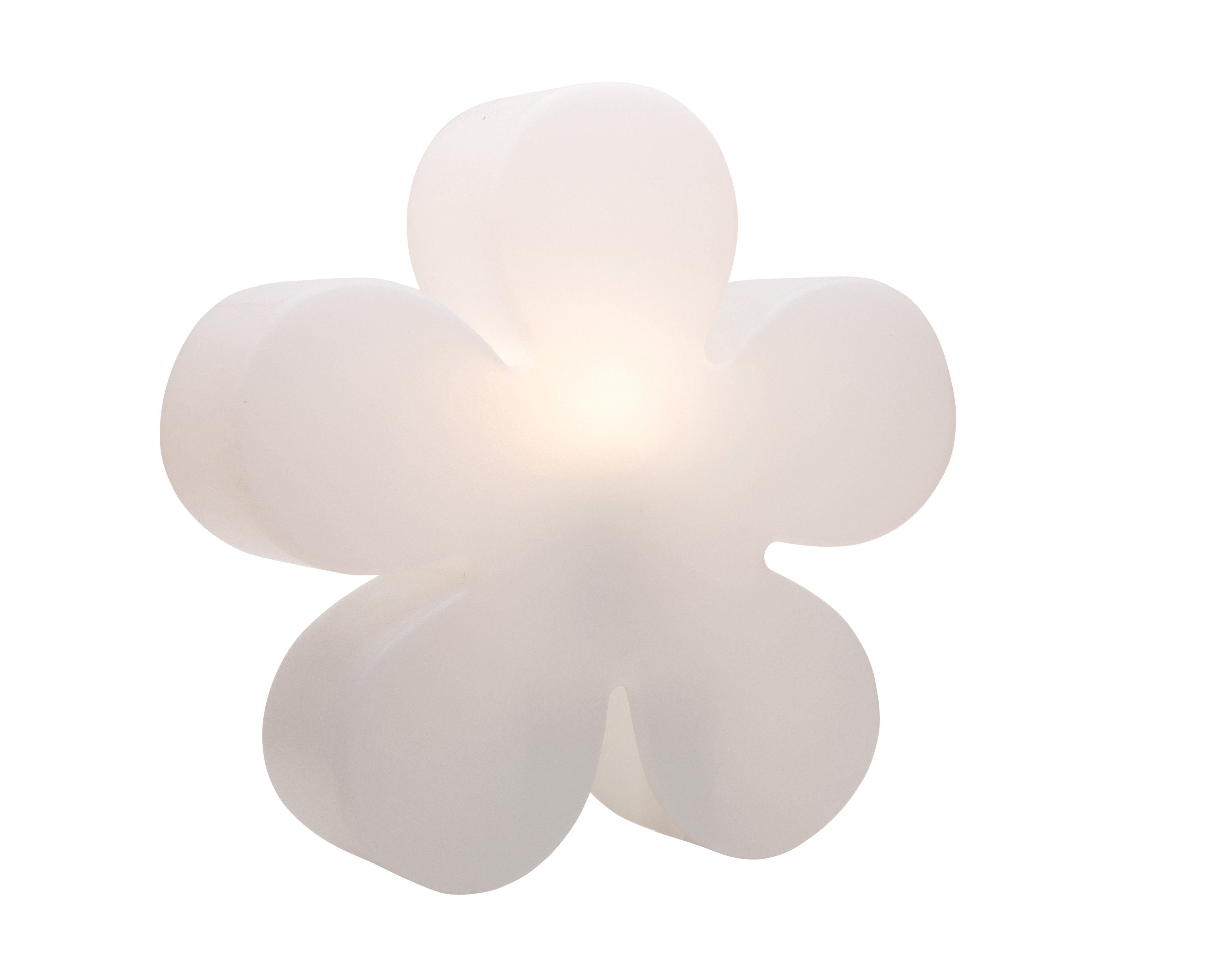 8 seasons design LED Gartenleuchte Shining Flower, LED wechselbar, E27-Fasssung, warmweißes Licht, Dekolampe Garten (40cm, weiß)