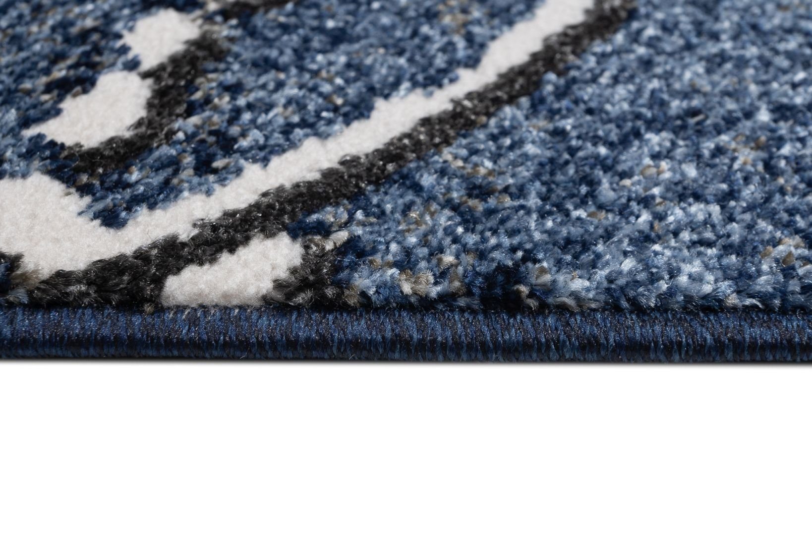 Teppich Mazovia, 80 Florhöhe, Designteppich für - / Abstrakt, niedrige x - Modern 150 Pflegeleicht Höhe Wohnzimmer MU48A Abstrakt Modern, mm, - Marineblau Weich, Marineblau, Blau cm, Kurzflor 11 Blau