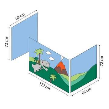 Bettvorhang Dinosaurier hellblau-grün inkl. Befestigung 100% Baumwolle, Hoppekids