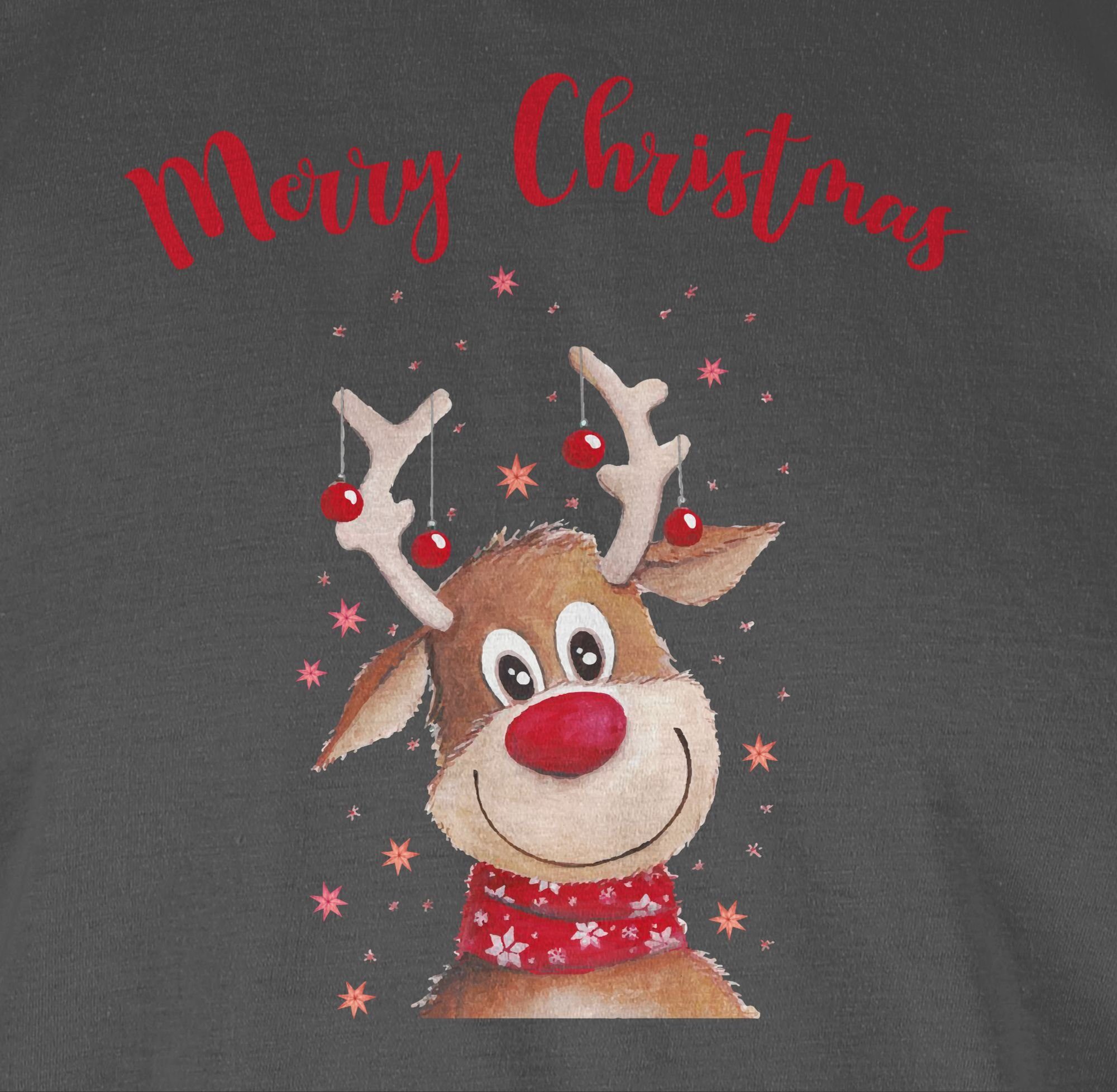 Shirtracer Rundhalsshirt Merry Christmas Rentier I Elch Weihachten Kleidung günstig online kaufen