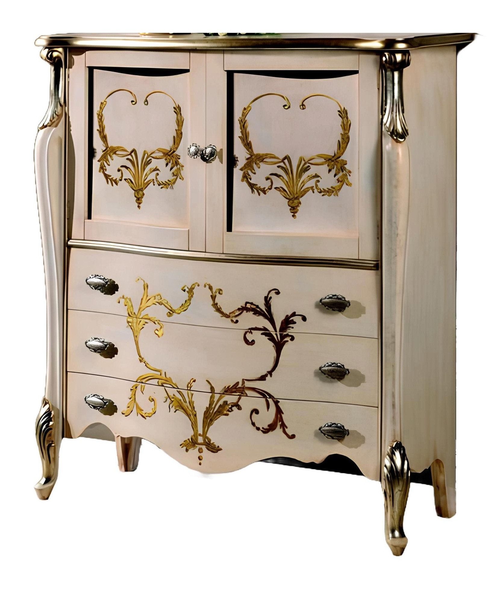 Xlmoebel Kombikommode Elegante Barockkommode aus hochwertigem Holz mit Verzierungen (1 St., Kommode), Hergestellt in Italy