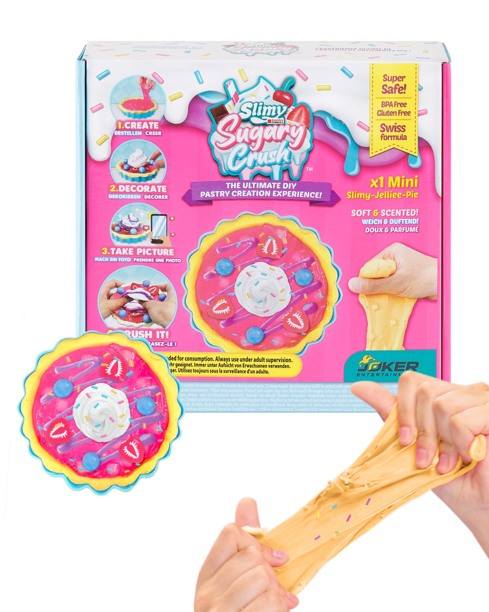 Slimy® Knetform-Set Sugary Crush Mini - Jelliee-Pie (1-tlg), Slime und Knete Kreativ-Set zum selber Mischen, Formen und Dekorieren
