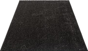 Langflor-Teppich Langflorteppich Orion aus reinem Polyester, TaraCarpet, rund, Höhe: 30 mm, Shaggy Anthrazit 30 Grad waschbar Wohnzimmer Schlafzimmer Bad 080x080