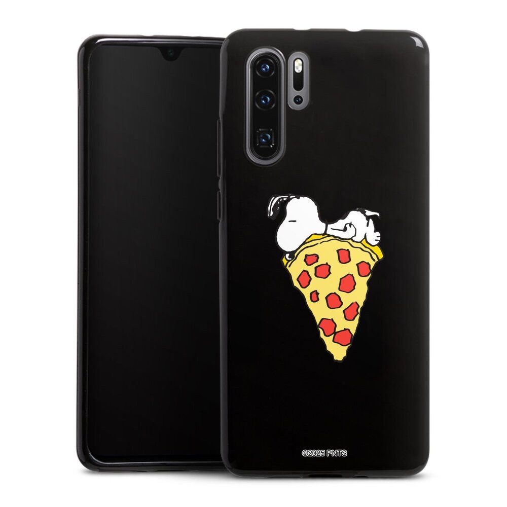 DeinDesign Handyhülle Peanuts Pizza Snoopy Snoopy Pizza Transparent, Huawei P30 Pro New Edition Silikon Hülle Bumper Case Handy Schutzhülle