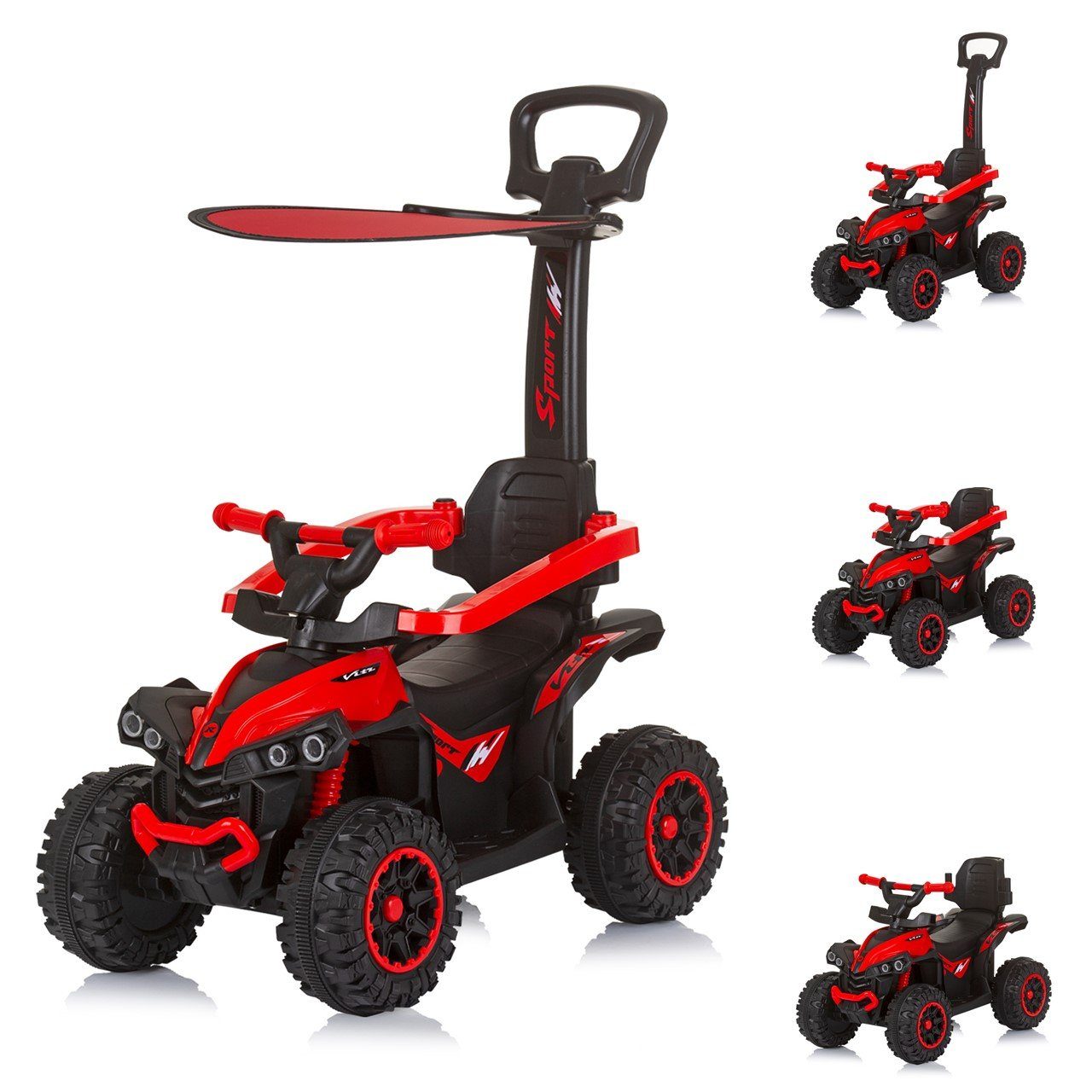 Chipolino Машинки Bobby-Car и каталки Kinder Rutschauto ATV, Sonnendach Schiebegriff Musikfunktion bis 23 kg