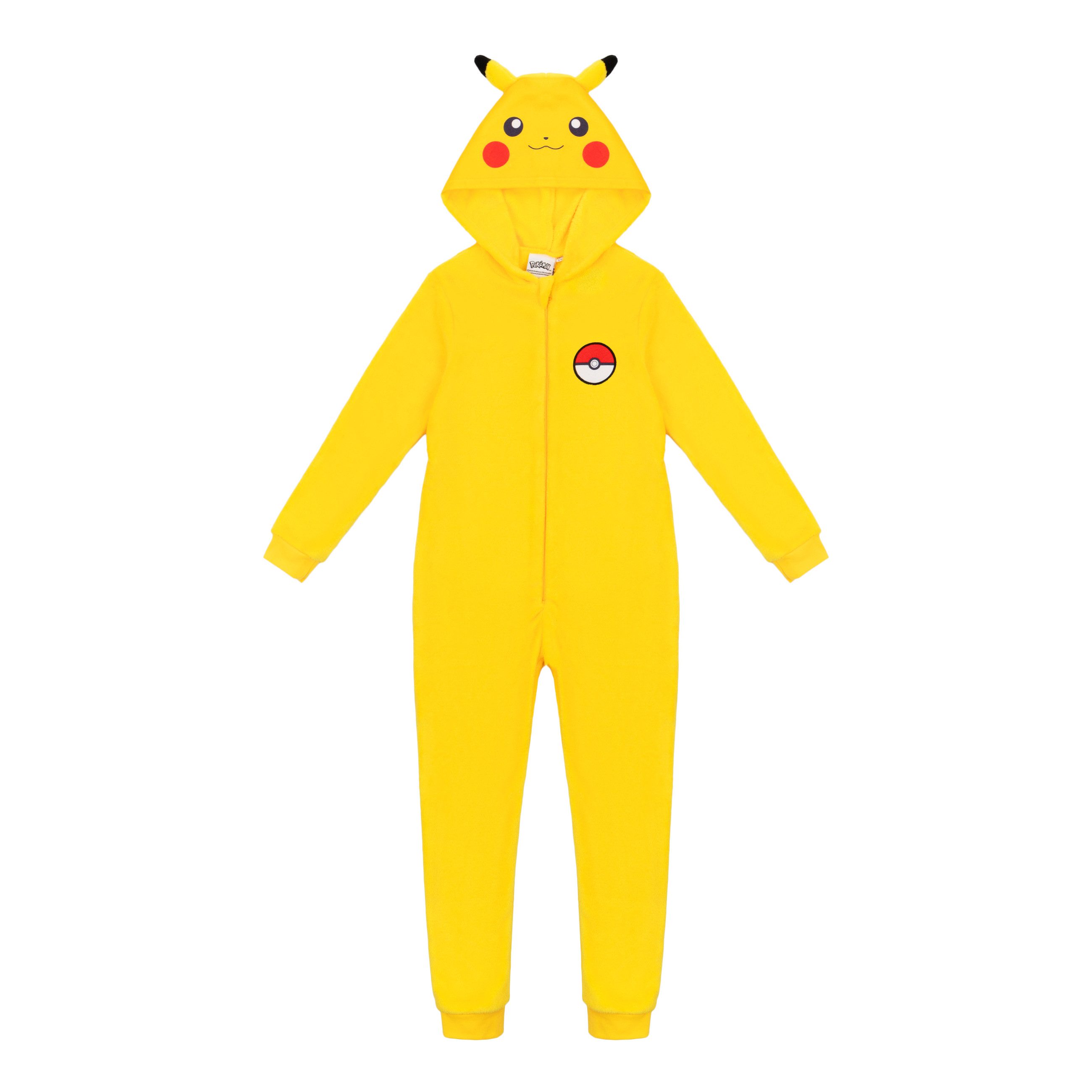 POKÉMON Schlafanzug Pokemon Pikachu Kinder Onesie, Gelber Fleece Jumpsuit (Pokemon)
