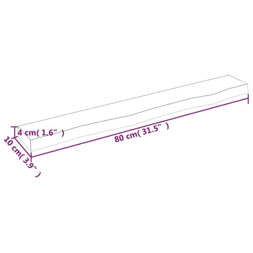 furnicato Massivholz Eiche cm Hellbraun 80x10x4 Wandregal Behandelt