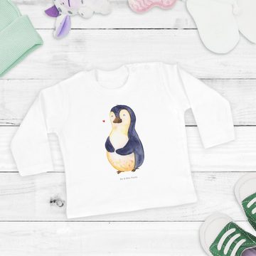 Mr. & Mrs. Panda Strampler Pinguin Diät - Weiß - Geschenk, Kleidung, Bierbauch, Langarm, Abnehme (1-tlg)