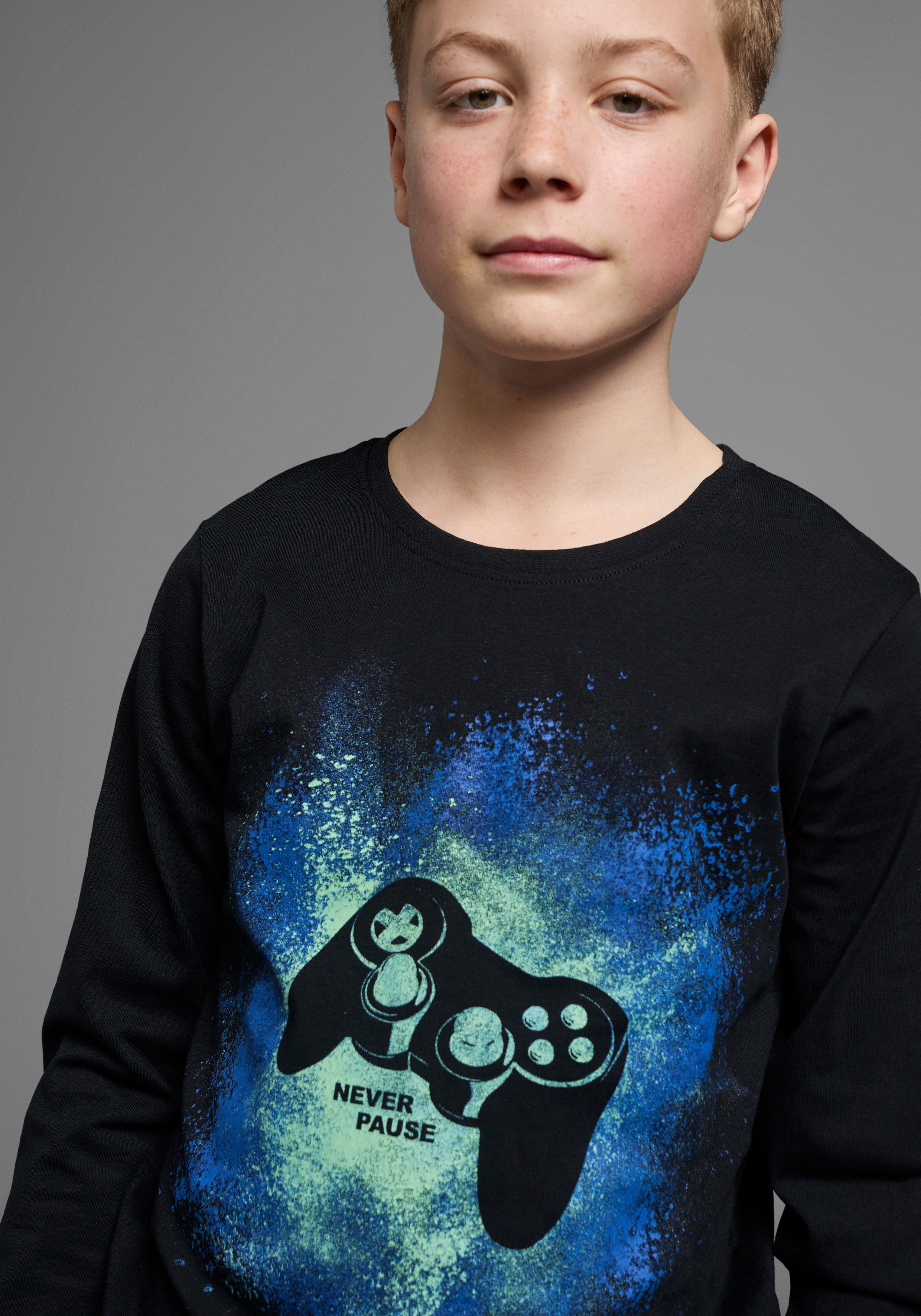 KIDSWORLD Langarmshirt GAMER Gamer-Shirt Langarm, Basic-Passform, mit trendigem Aufdruck