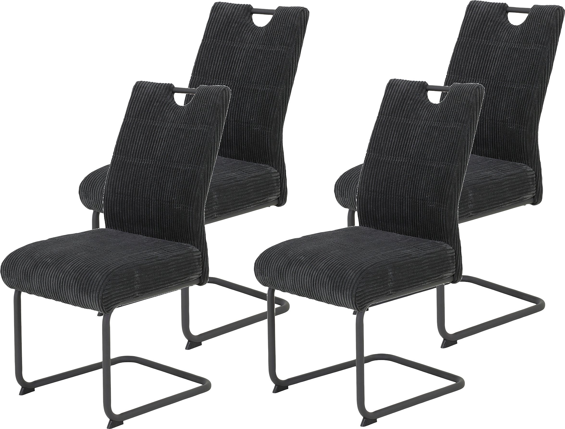 HELA Freischwinger MERKUR XL (Set, 4 St), Federkern, 140 Kg Belastbarkeit, Cord Bezug, 2er & 4er Set