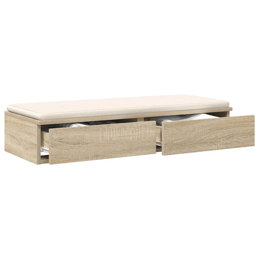 vidaXL Nachttisch Bettschubladen Sonoma-Eiche 90 x 36.5 x 16.5 cm Holzwerks günstig online kaufen