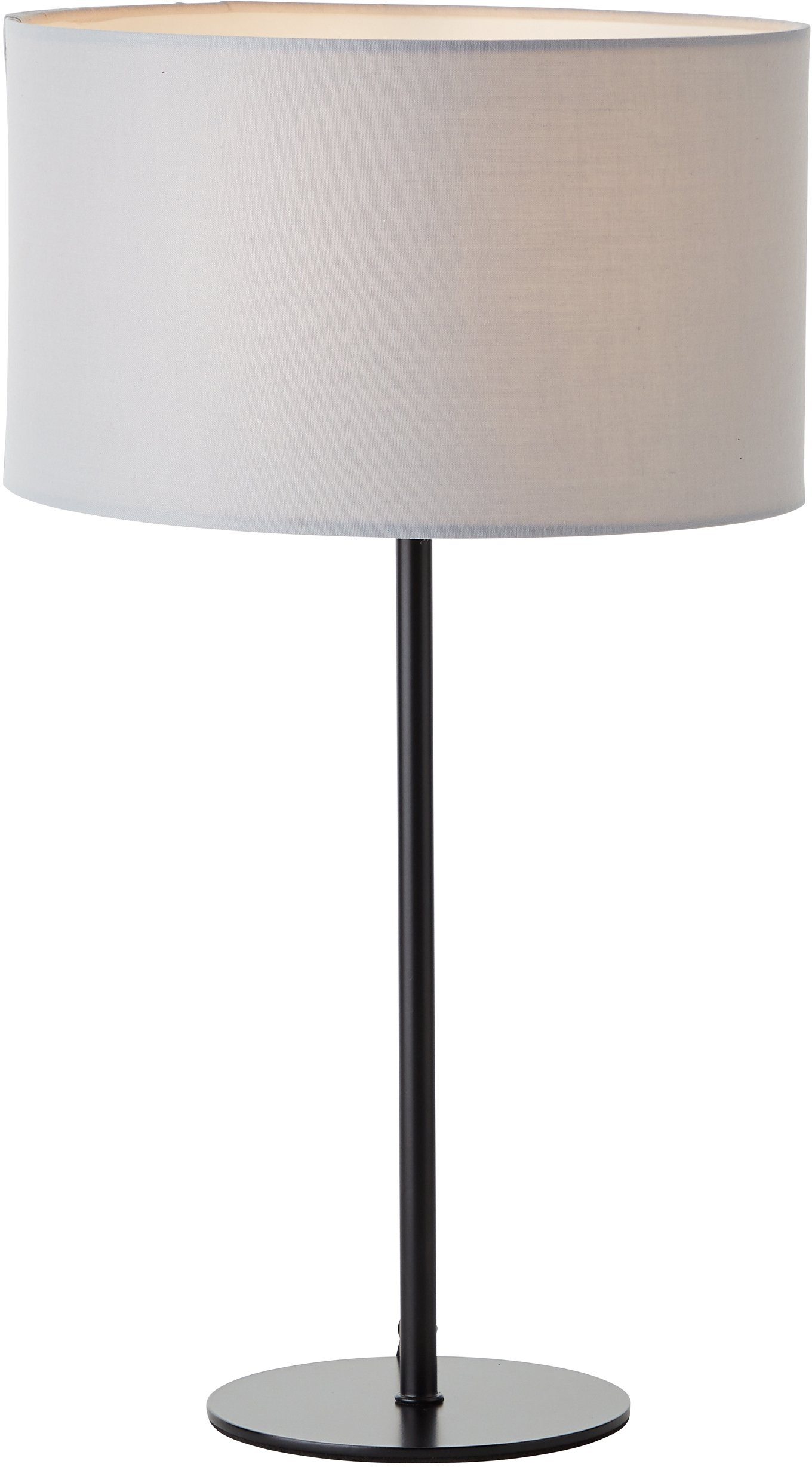 Places of Style Tischleuchte Elijah, grau mit Textilschirm Leuchtmittel, ohne Tischlampe Ø 20cm Schreibtischlampe