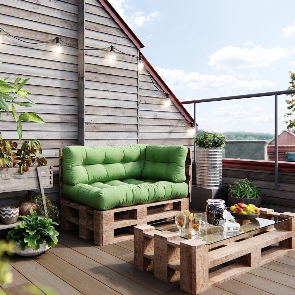 Vicco Palettenkissen Flocken, Grün, 120 x 80 cm 3 Teile