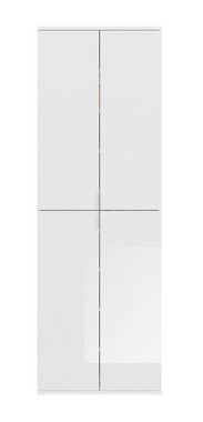 xonox.home Garderoben-Set Garderoben Set Projekt X 1, weiß Hochglanz / Spiegeltüren, 4-teilig, (4-St)