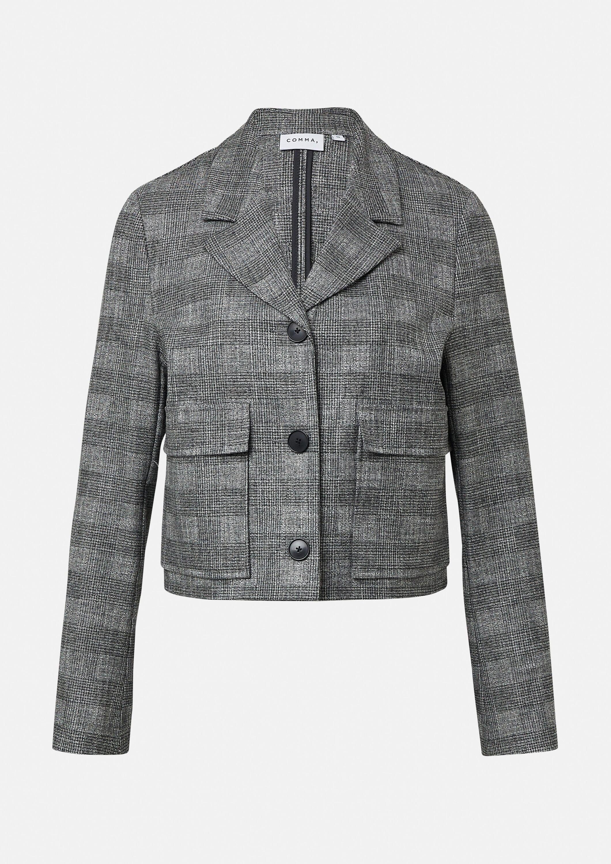 comma Funktionsjacke Indoor-Jacke Kurze Blazerjacke mit aufgesetzten Taschen
