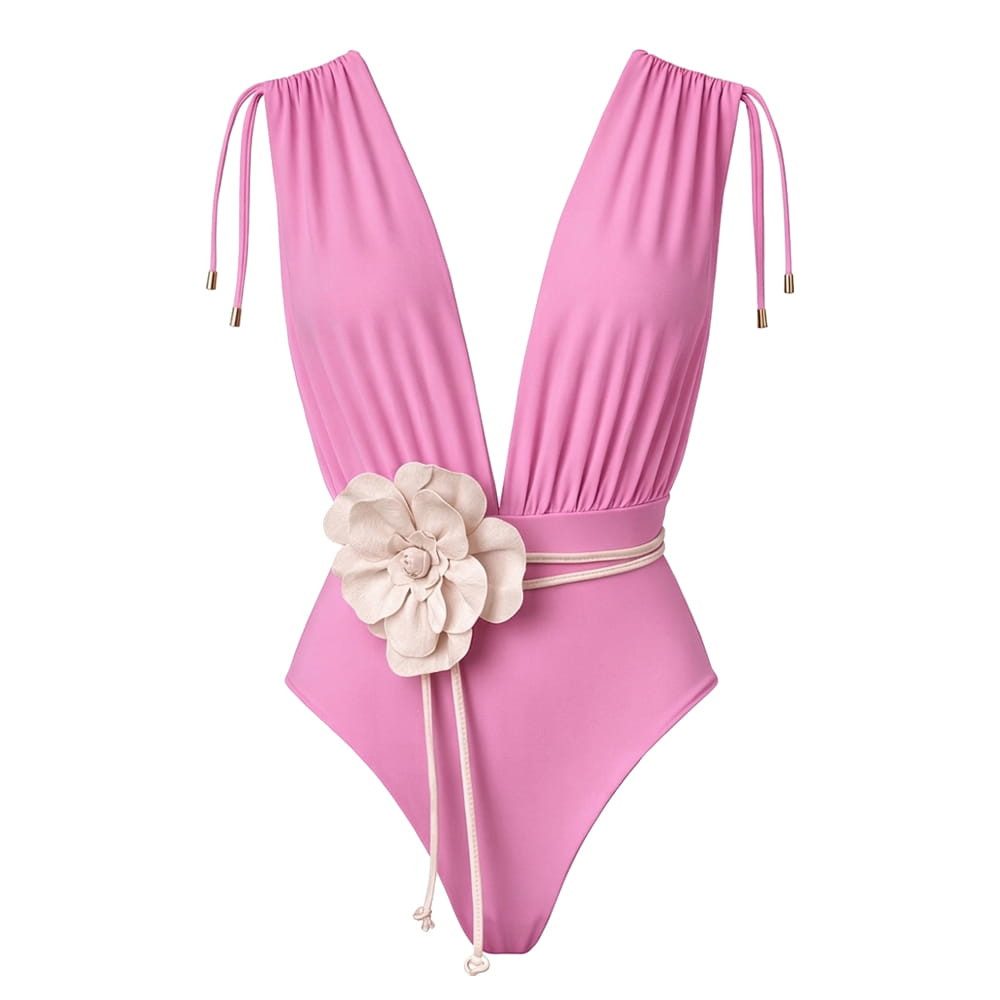 SEA ME SWIM Badeanzug CAYMAN FLORAL 01 Ecru Belt Edition