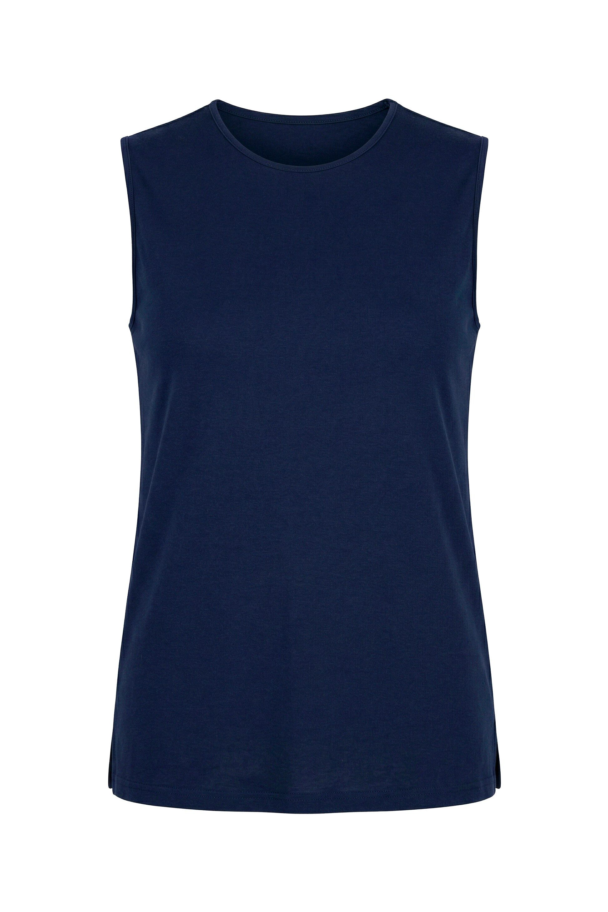 Ulla Popken Longtop Top Rippjersey Slim Rundhals ärmellos