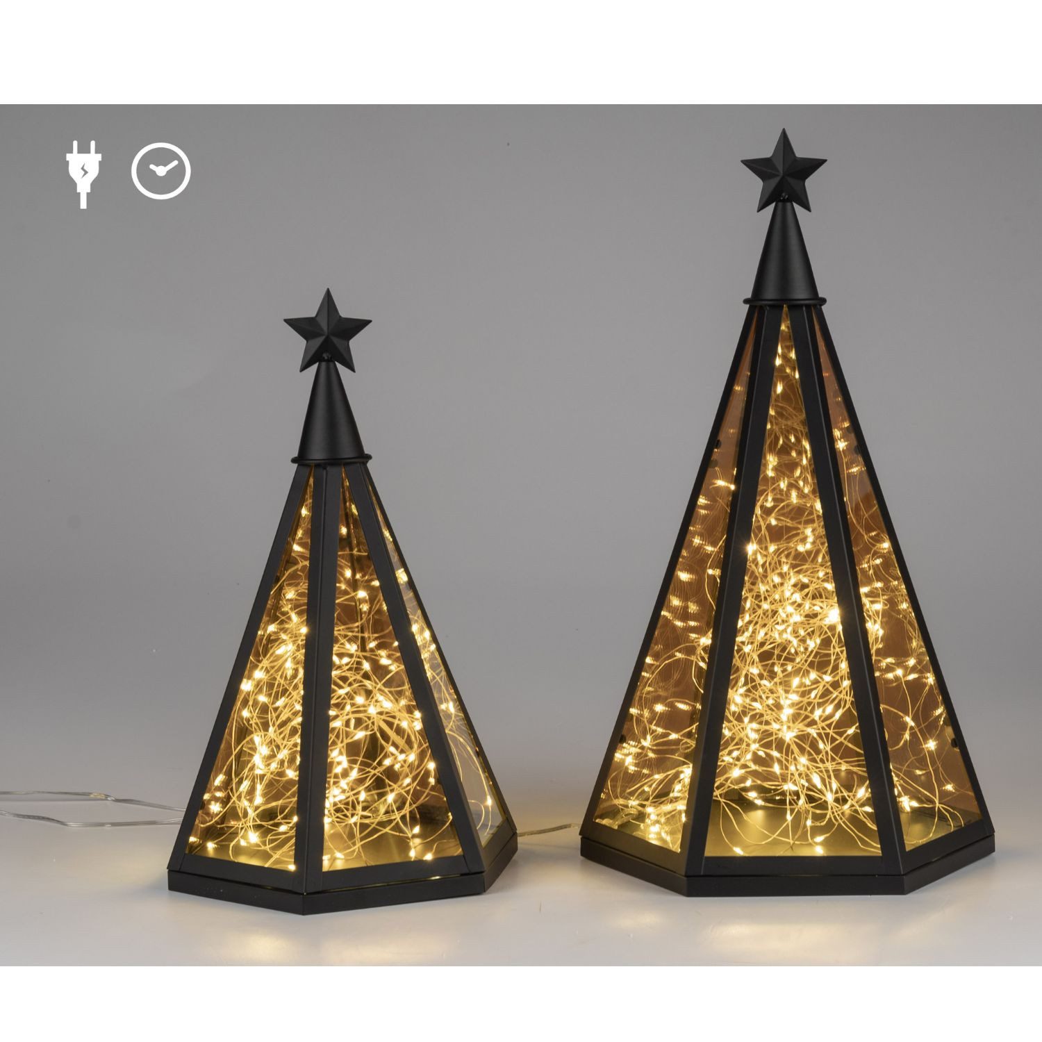 formano Tischleuchte Winterzeit, LED, Mit Timerfunktion, Schwarz, Pyramide, H: 47cm