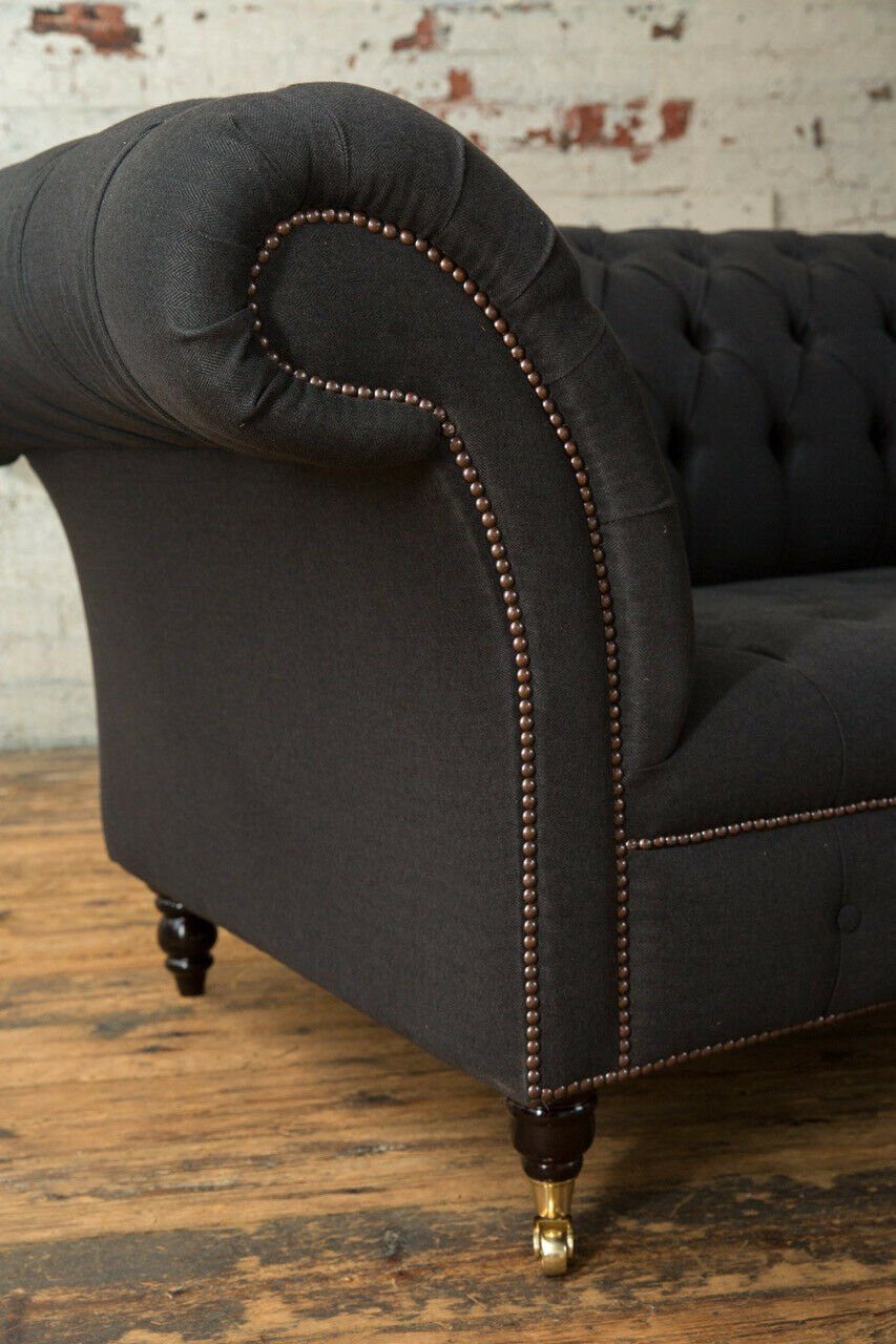 Sitzer Couch 265 Sofa JVmoebel 4 Sofa Chesterfield Design cm Chesterfield-Sofa,