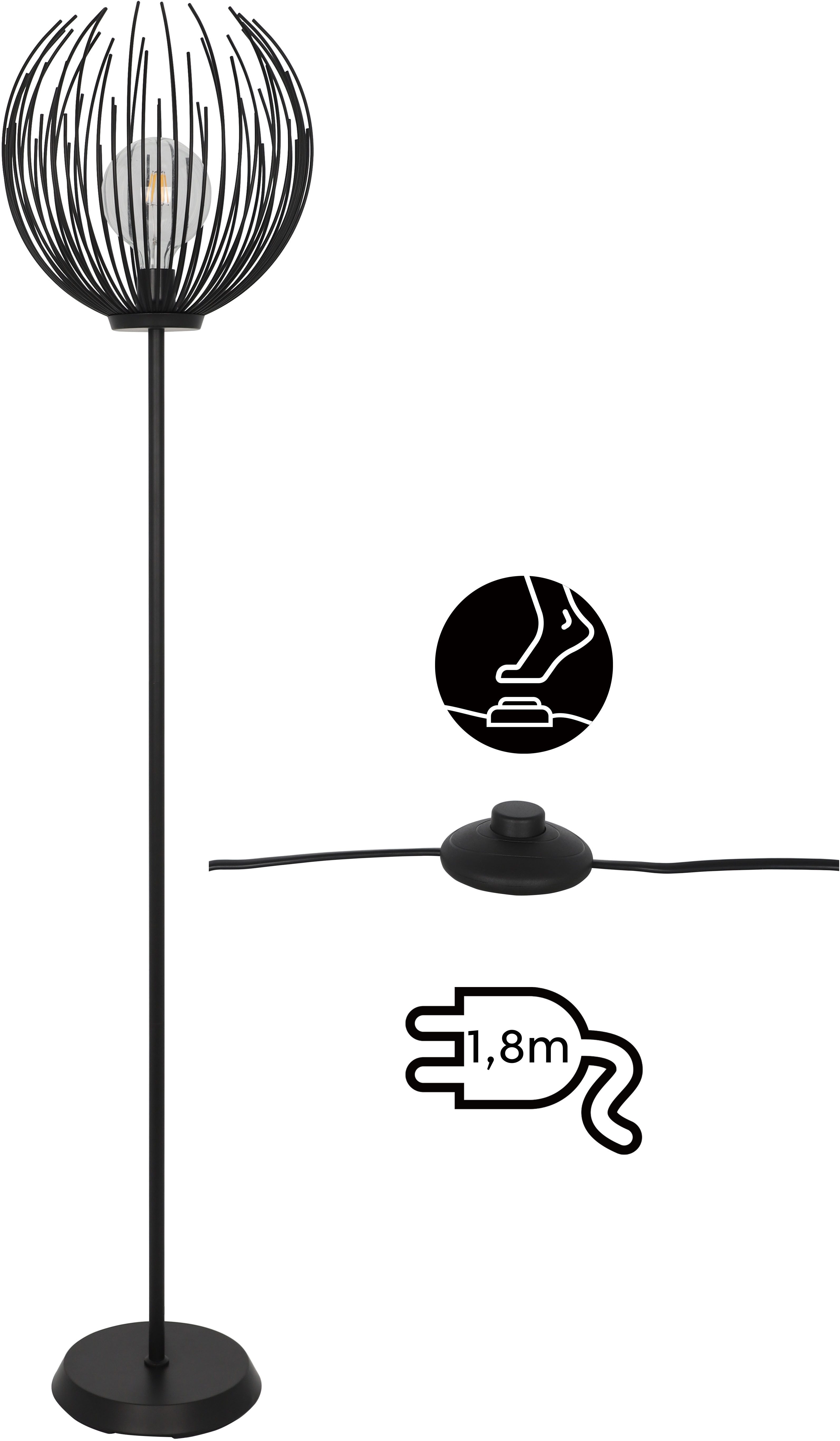 OTTO home Stehlampe Tonnia - Stehleuchte aus Metall, Lichteffekt durch Gitter-Optik, ohne Leuchtmittel, Leuchtmittel wechselbar, liefert eingeschaltet eine besondere Lichtoptik / Schattenoptik