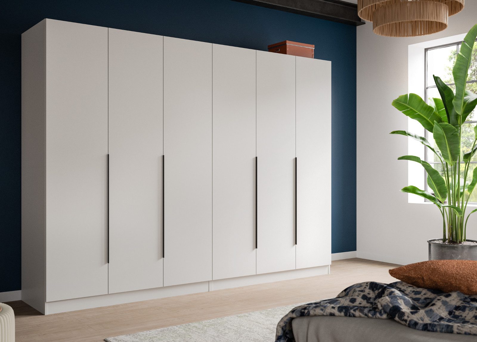 Inn.Furn Kleiderschrank Swan (Set 6-türiger / 2x 3-türiger Kleiderschrank in Weiß, Breite 240 oder 2x 120 cm) auch als 2x 3-türiger Schrank stellbar