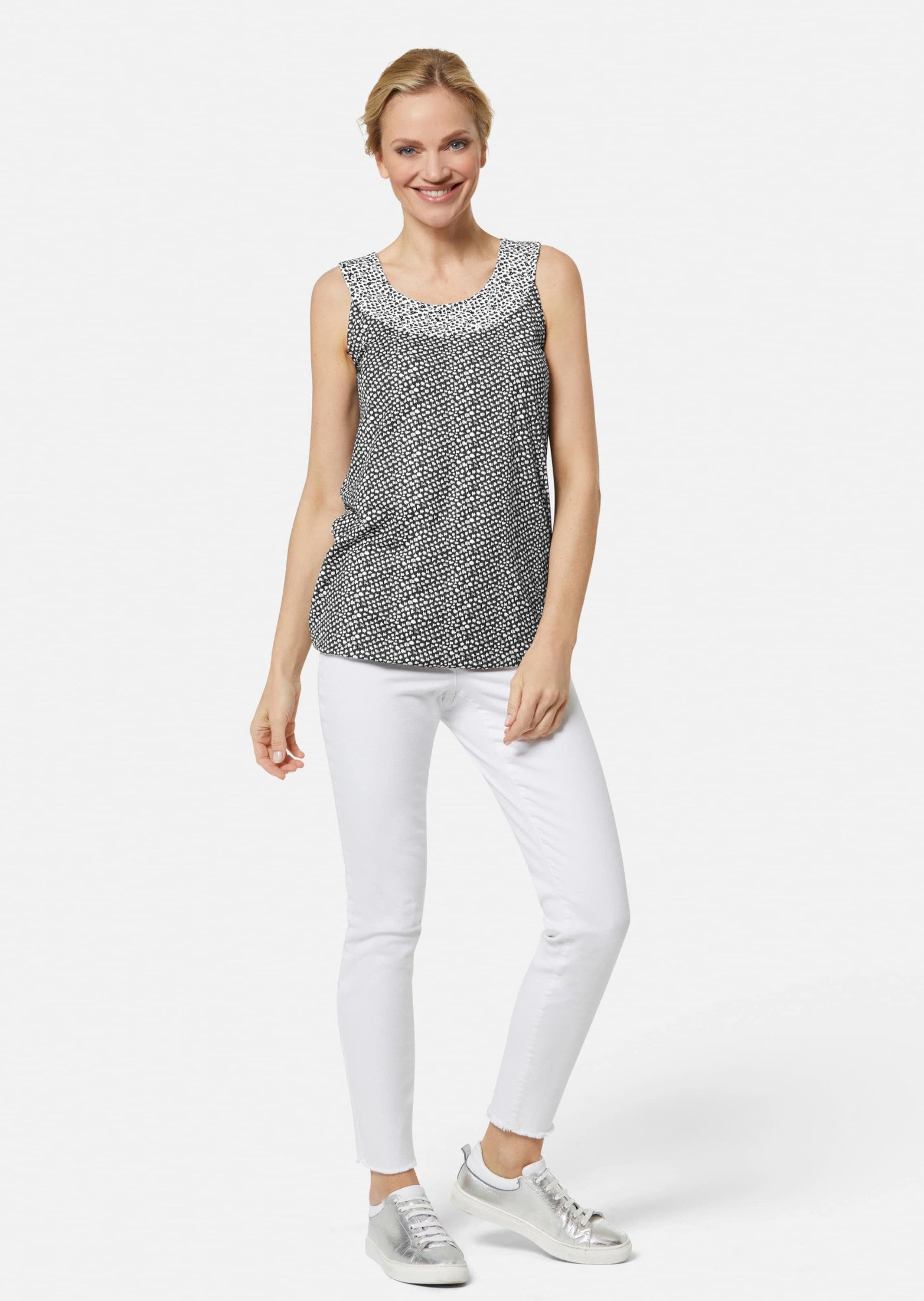 MADELEINE Shirttop Ärmelloses Longtop mit Pailletten-Verzierung günstig online kaufen