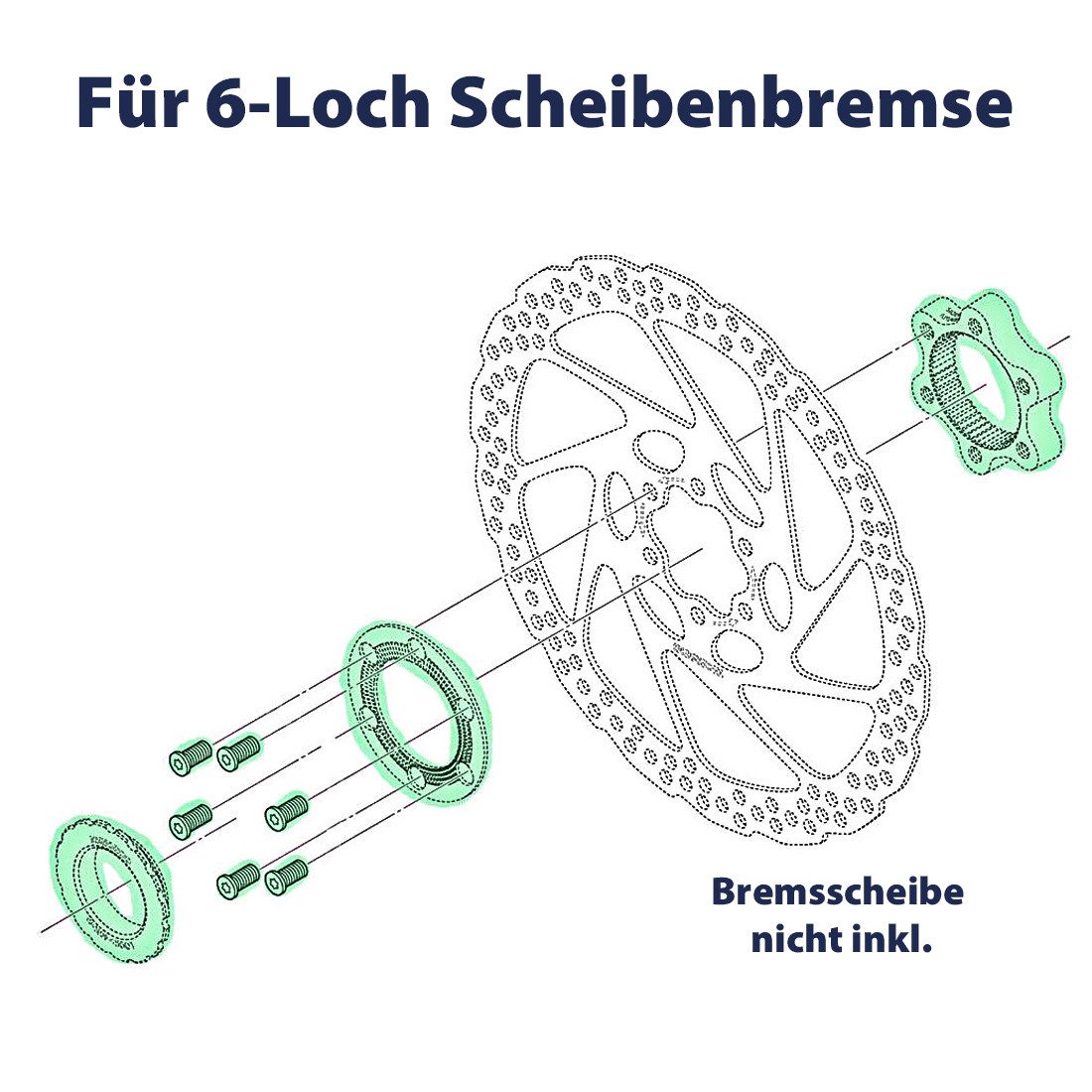 Shimano Bremsscheibe Adapter SM-RTAD5, 6-Loch-Bremsscheibe CENTER LOCK Nabe, lose verpackt (1-St)