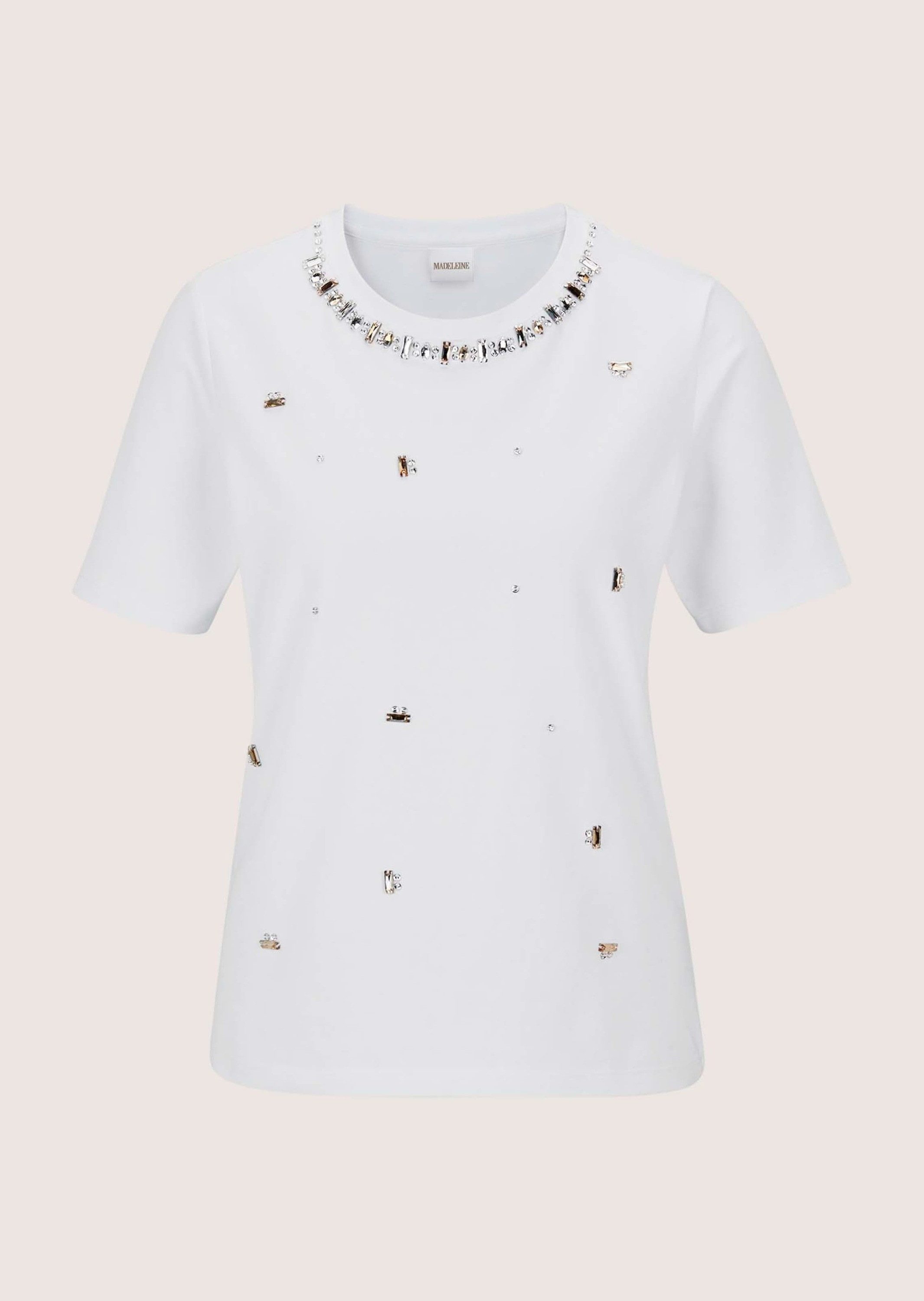 Kurzarmshirt Elegantes Shirt mit Strassakzenten