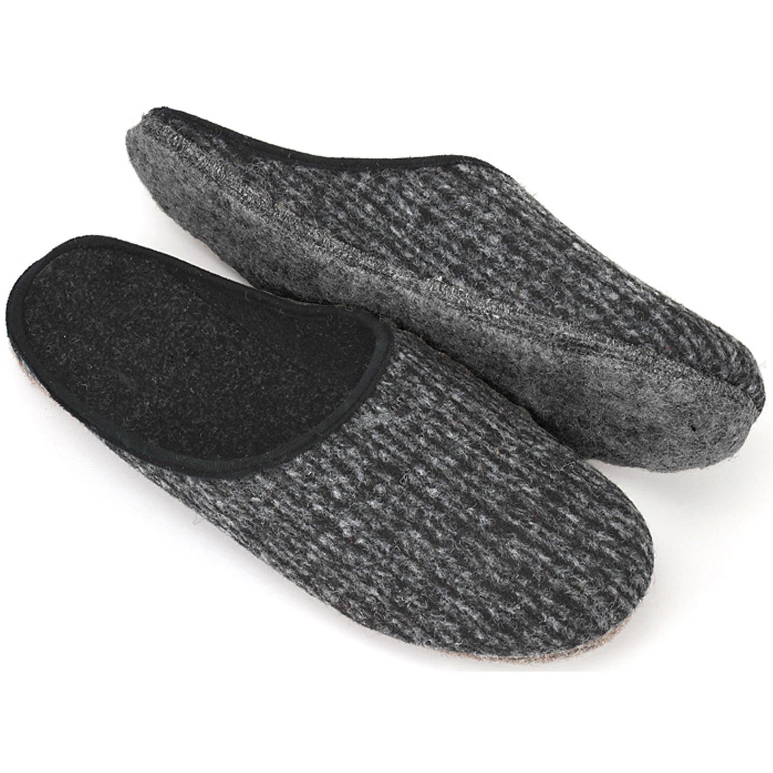Pantoffelmann Pantoffeln Filzsohle leichte Filzpantoffel Herren Damen Hausschuhe Pantoffel (1 Paar) für Laminat- und Parkettfußböden