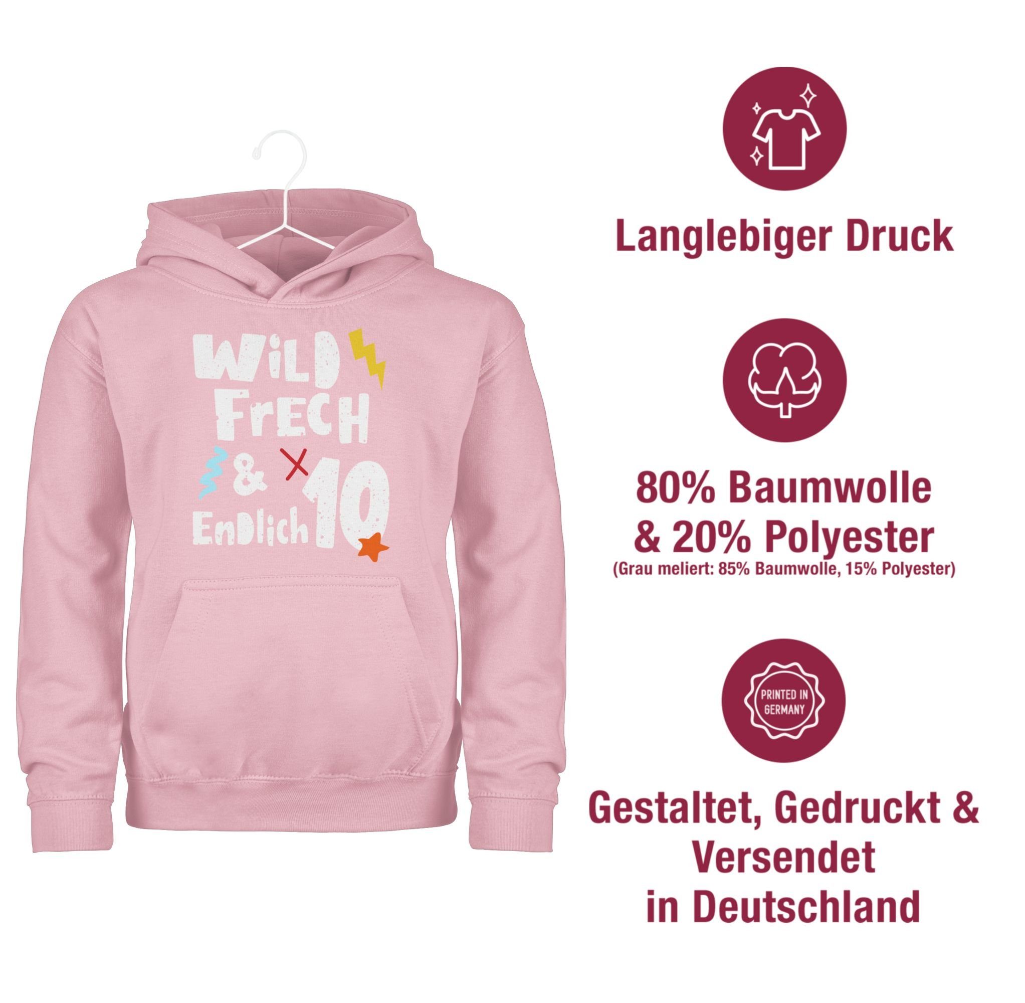 Wunderbar Hellrosa frech 10 Zehn Geburtstag Jahre Hoodie - Wild Shirtracer endlich und 10. 2