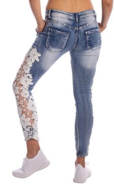 Charis Moda Skinny-fit-Jeans "Califoria" Jeans im special Style mit Spitzenapplikationen