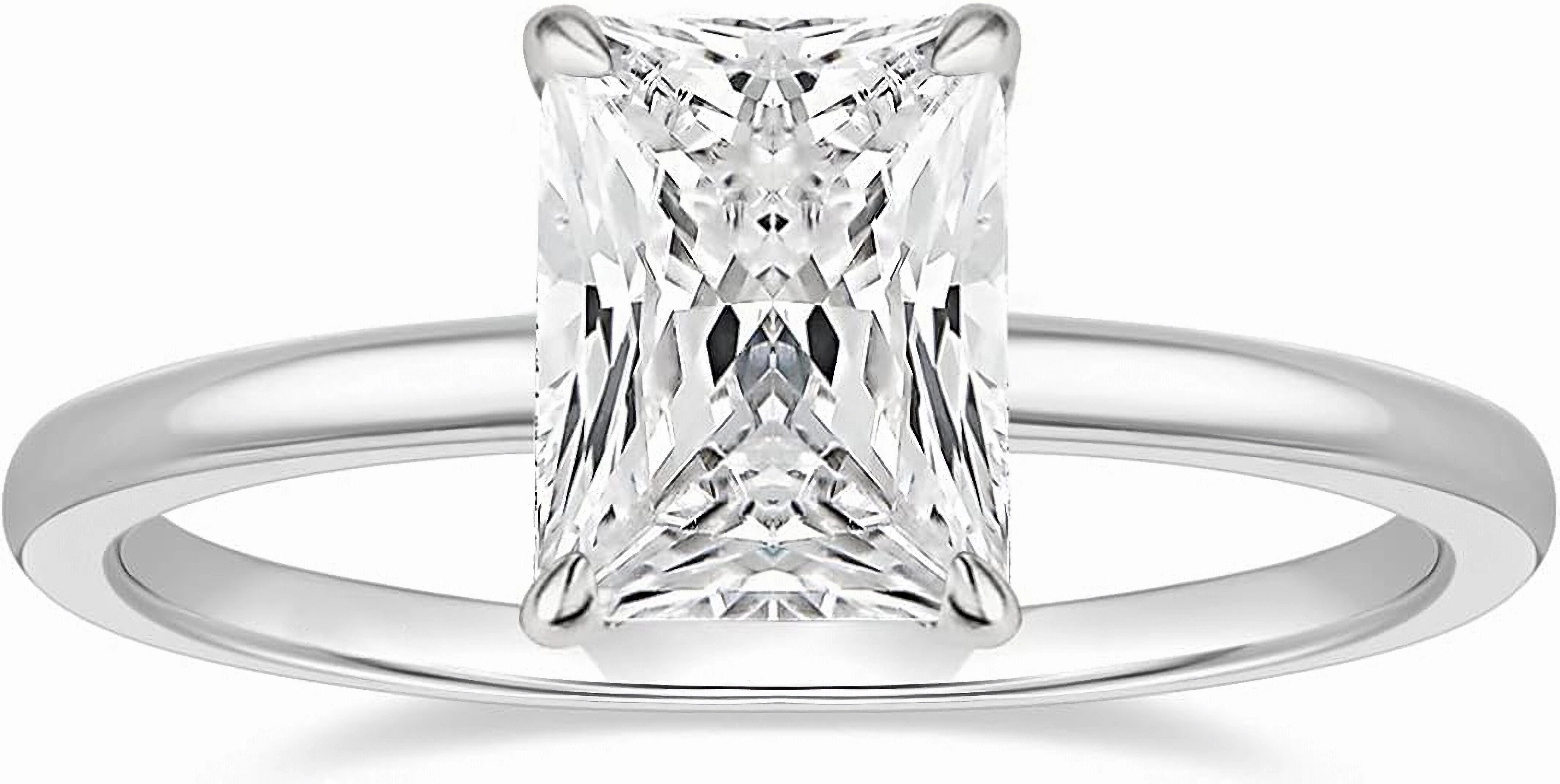 Jumpeak Diamantring 585er Gold 3ct Radial-Schnitt Labor-Diamantring,Vier-Kralle Luxus, Geschenk für Ihre Liebsten/Jubiläum/Weihnachten, Luxusschmuck mit IGI