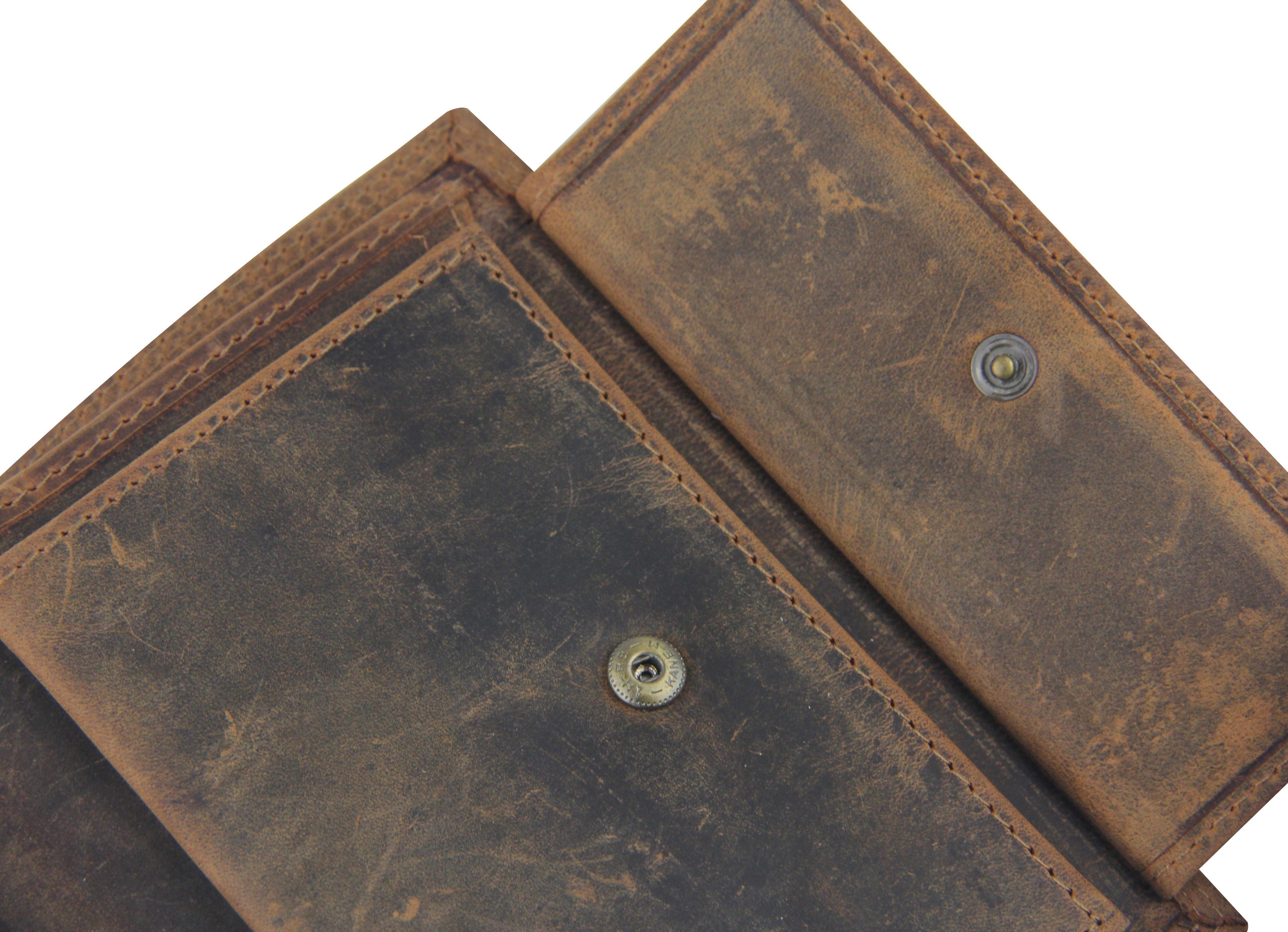 Frentree Geldbörse für Herren geräumiges und feinem aus Hochformat Portemonnaie, inkl. RFID-Schutz Wildleder, Geschenkbox