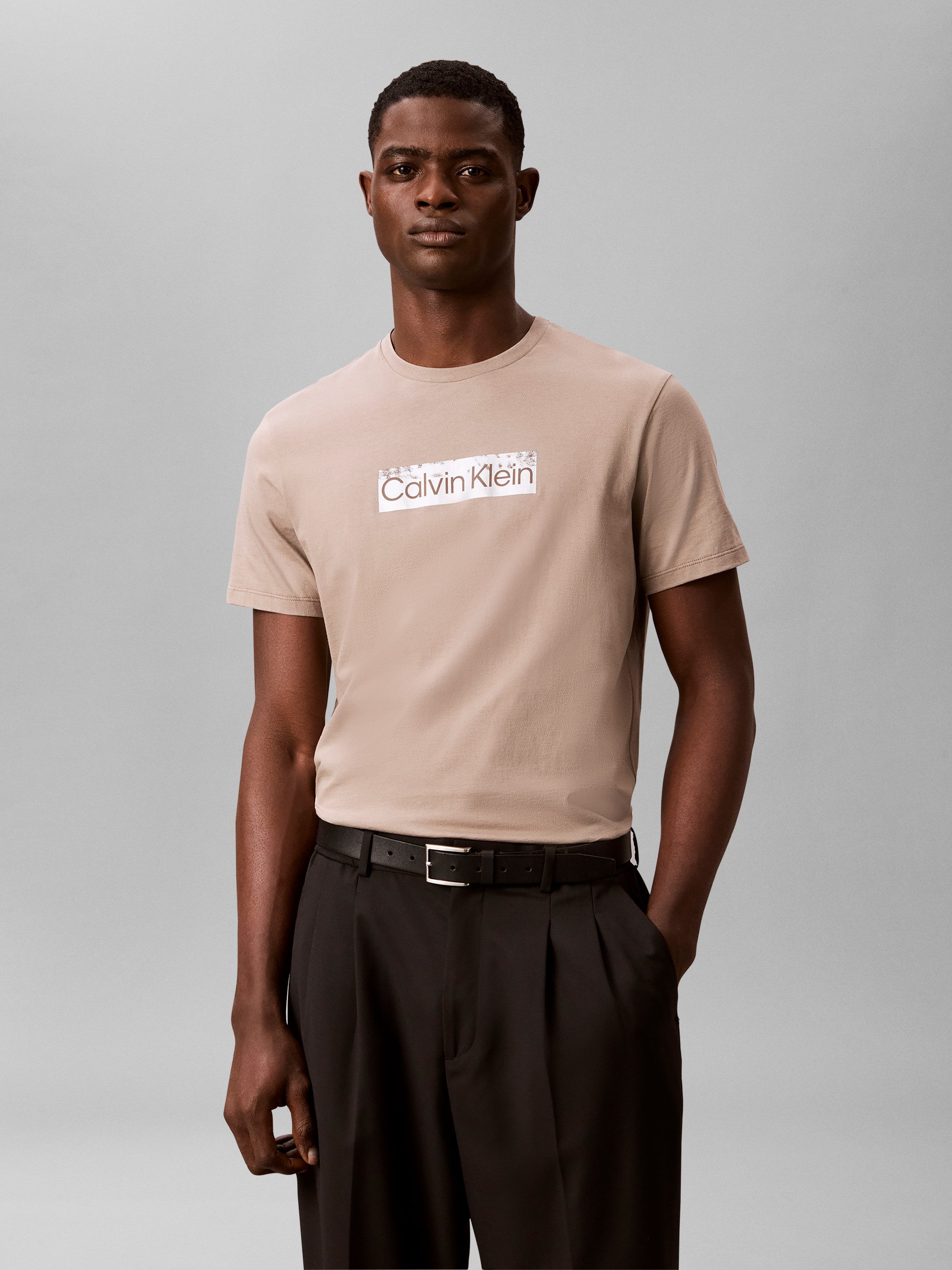 Calvin Klein T-Shirt Reine Baumwolle, Regular Fit, Glanzdruck