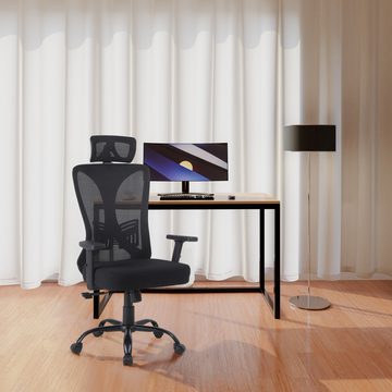 TITANO Bürostuhl EXECUTIVE (Ergonomischer Bürostuhl - Schreibtischstuhl mit verstellbarer Höhe, Lendenwirbelstütze, Kopfstütze und Armlehnen. Drehstuhl mit Wippfunktion, 12cm Memory Foam, 150kg Belastbar)