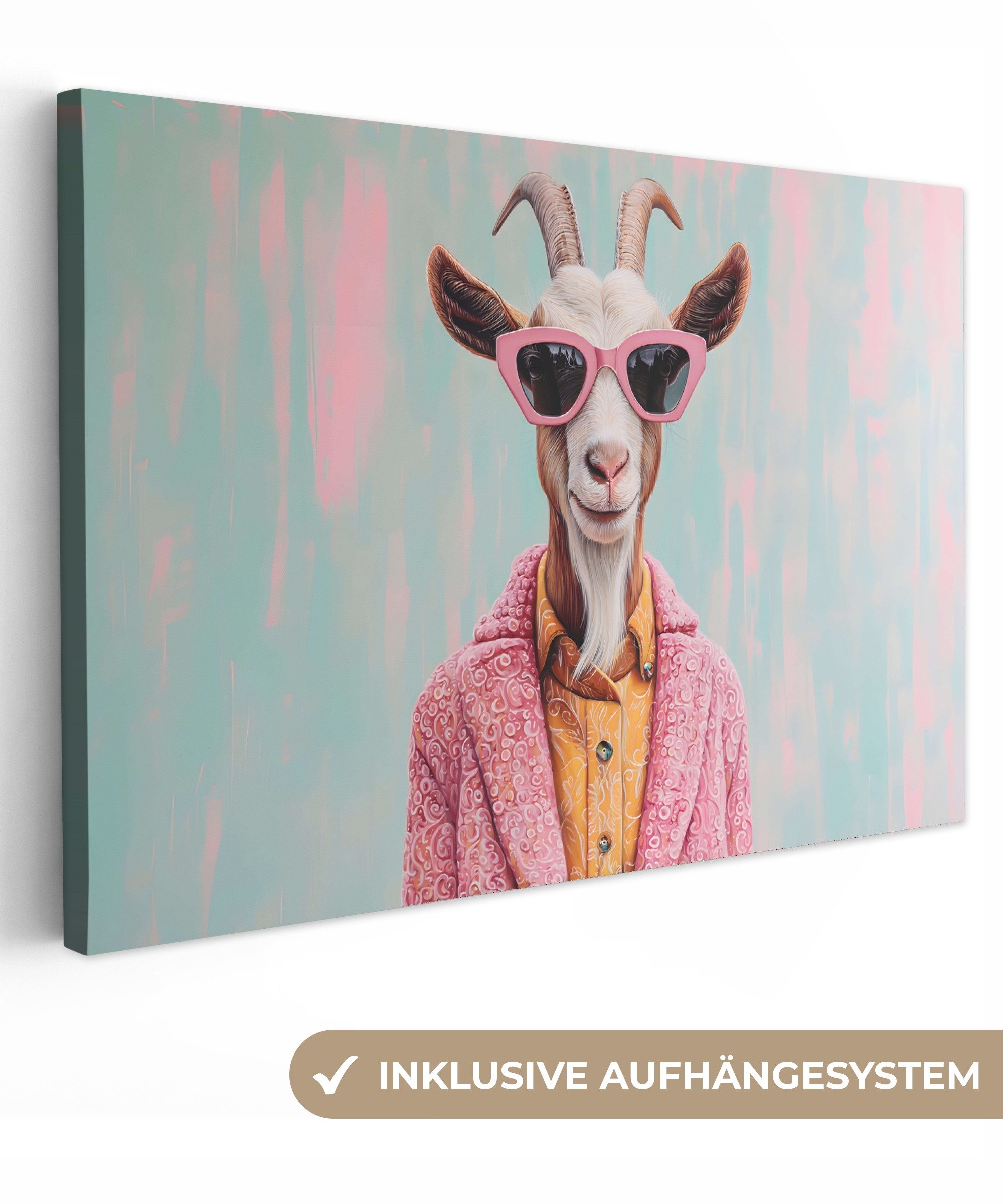 OneMillionCanvasses® Leinwandbild Sonnenbrille - Rosa - günstig online kaufen