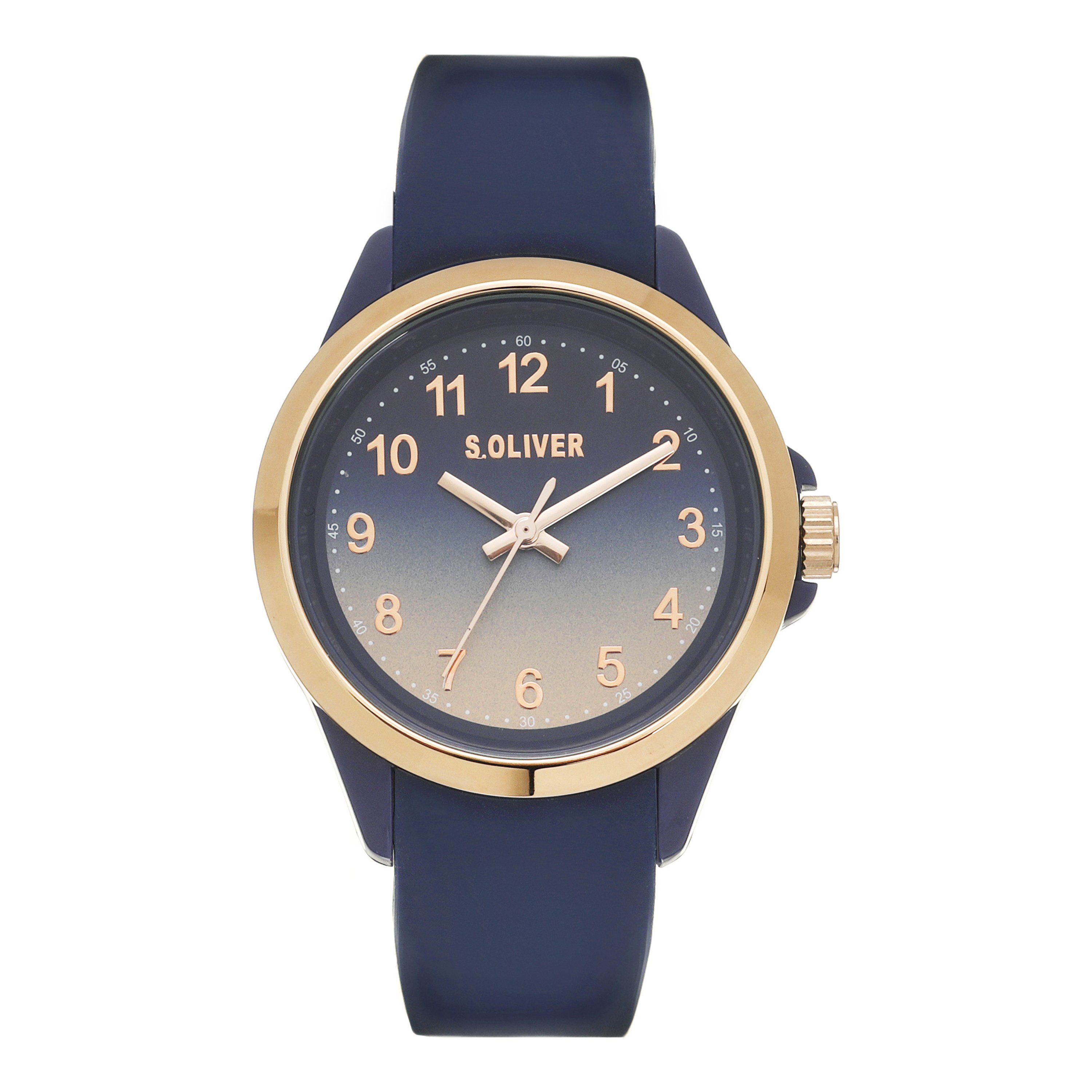 s.Oliver Quarzuhr »Armbanduhr«, Komfortables, blaues Silikonarmband mit  Dornschließe, Länge 60 x 105 mm, Breite: 17 mm online kaufen | OTTO